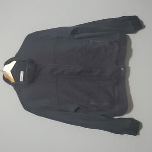 Sonoma jacket women's size xl black snap old school look hidden zipper elastic